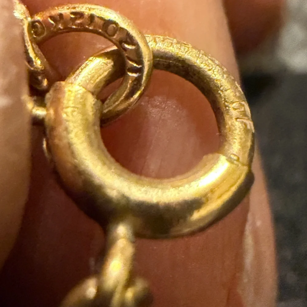 Vintage Gold-filled ID Bracelet – Etched Bar Link Design